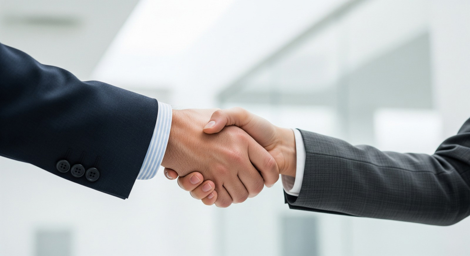 Business handshake symbolizing partnership